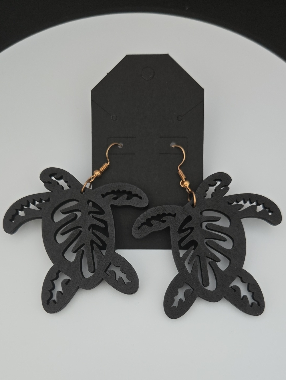 Black Turtle Drop Earrings